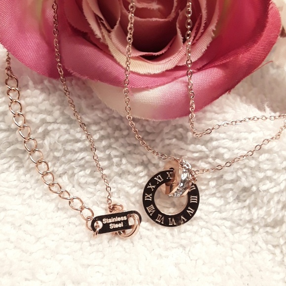 NEW Rose gold Numeric CZ  Necklace - Picture 6 of 8